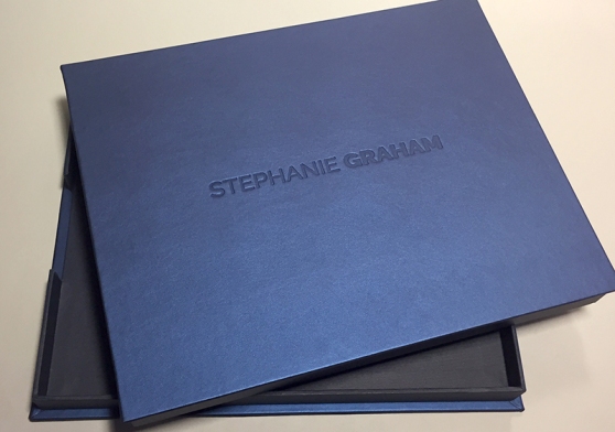 2-Piece Clamshell Presentation Case built by Mullenberg Designs for Photographer Stephanie Graham